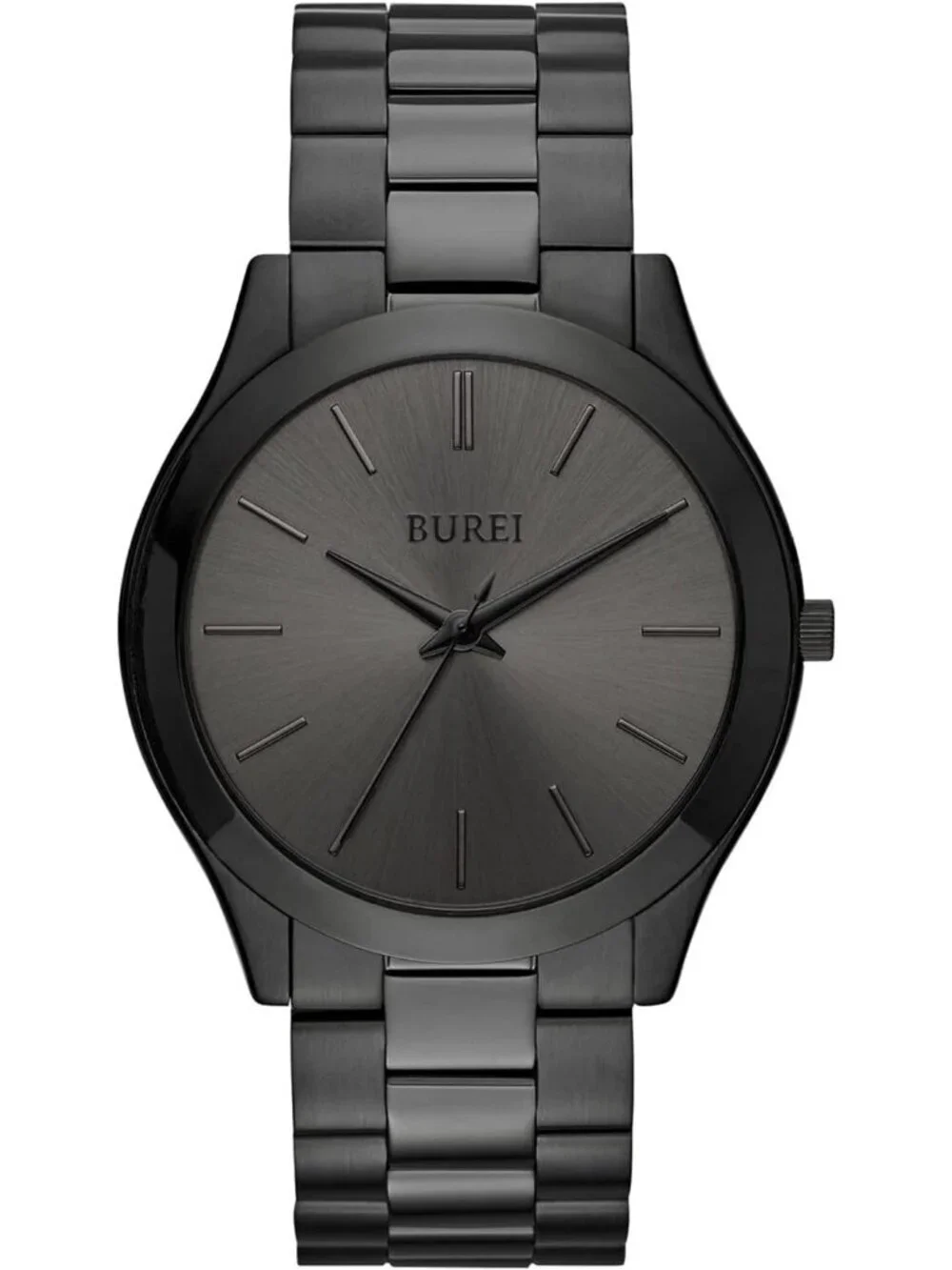 Men's All Black Analog Quartz Stainless Steel Waterproof Round Luxury Watch